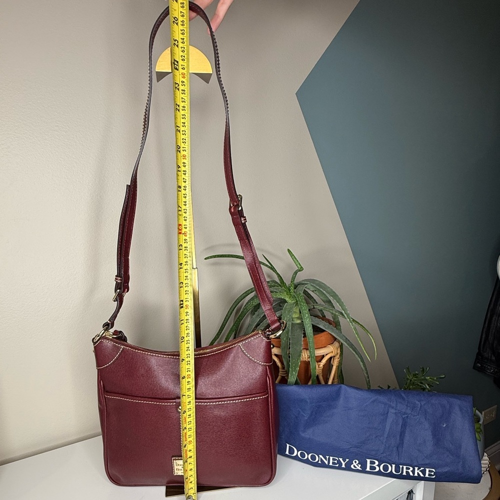 Dooney & Bourke Saffiano Leather Crossbody Bag in Bordeaux Wine Red - Picture 10 of 11